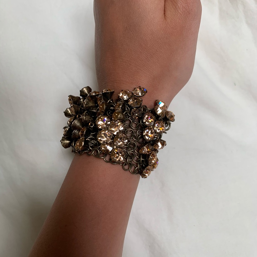 J. Crew Rose Colored Crystal Statement Bracelet - Picture 4 of 8